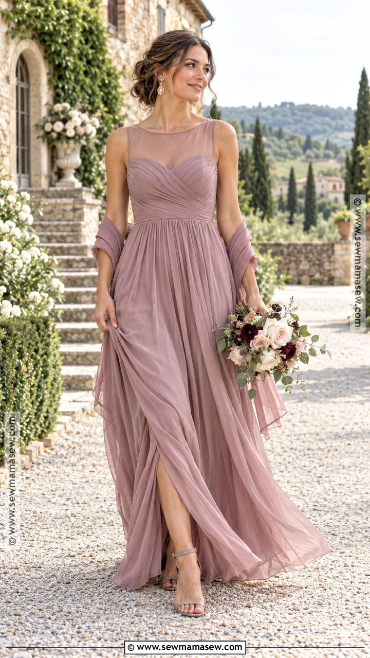 Dusty Mauve Bridesmaid Dress - 20 fall colored bridesmaid dresses