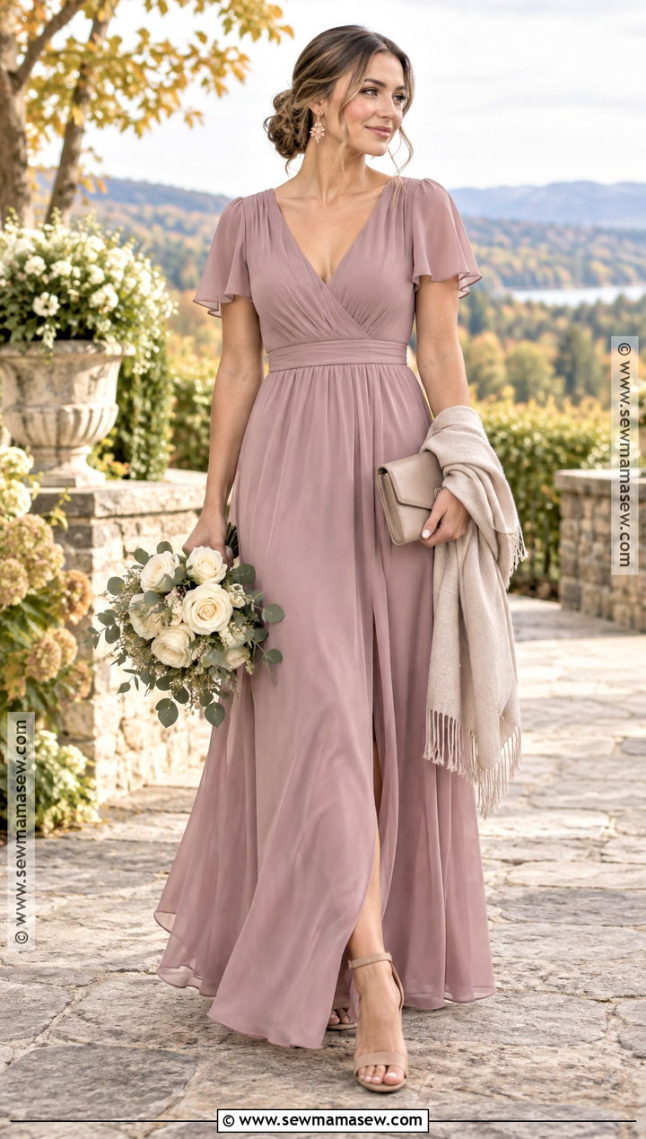 Dusty Mauve Chiffon Purple Bridesmaid Dress - 15 Fall Purple Bridesmaid Dresses