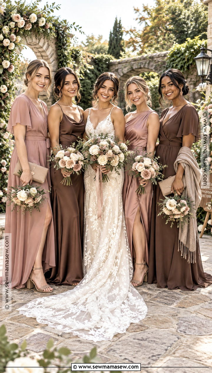 Dusty Rose And Cocoa Mismatched Bridesmaid Dresses - 20 mismatch bridesmaid dresses fall