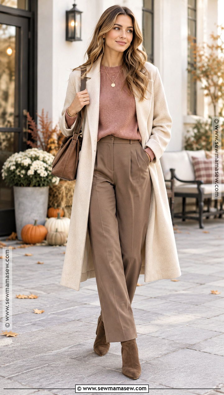 Dusty Rose And Mocha Fall Outfit - 20 Fall Palette Outfits