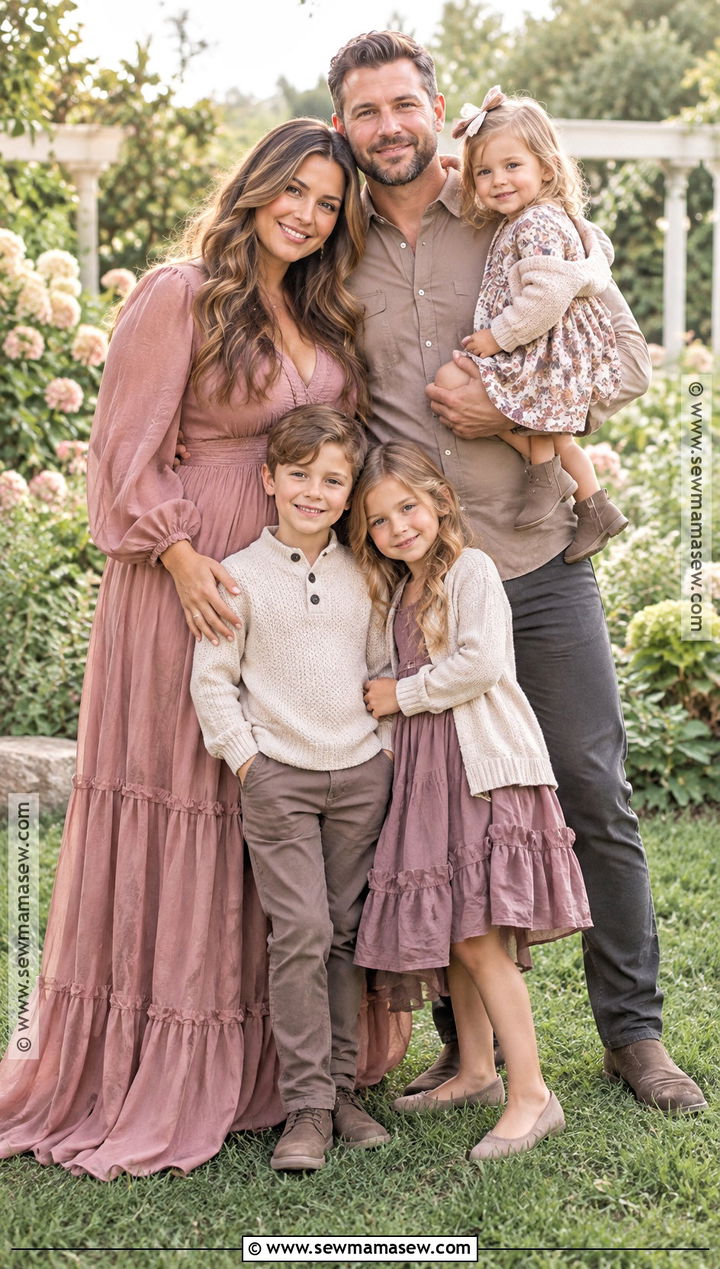 Dusty Rose And Taupe September Family Photo Outfits - 25 september family pictures outfits