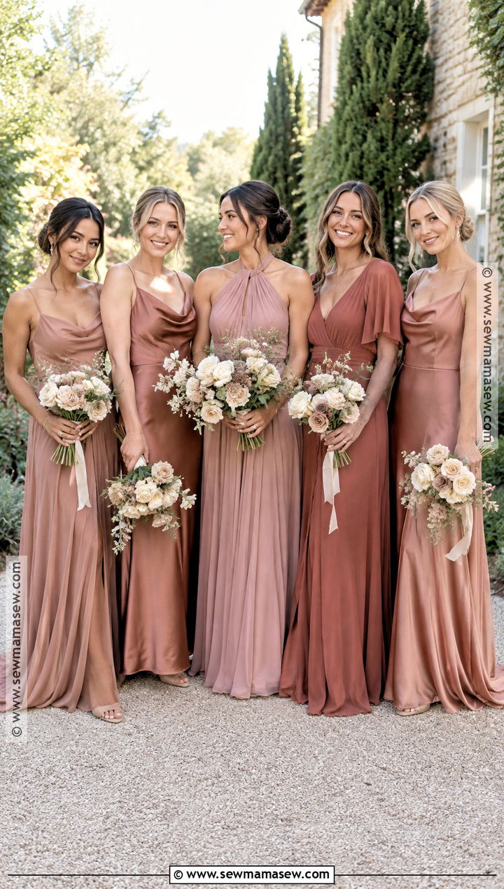Dusty Rose And Terracotta Bridesmaid Dresses - 20 bridesmaid dresses mismatched fall