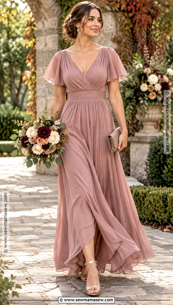 Dusty Rose Bridesmaid Dress - 20 bridesmaid dresses fall colors