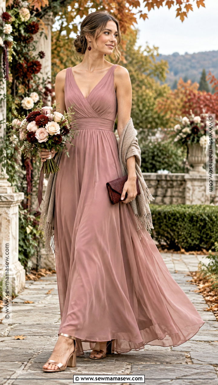 Dusty Rose Bridesmaid Dress With Rose Gold Heels - 25 october bridesmaid dresses