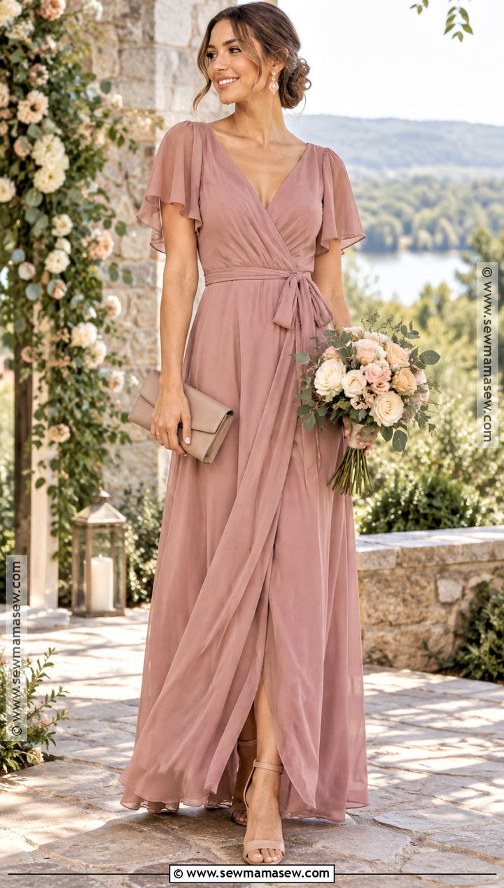 Dusty Rose Bridesmaid Dress - 15 Autumn Themed Bridesmaid Dresses