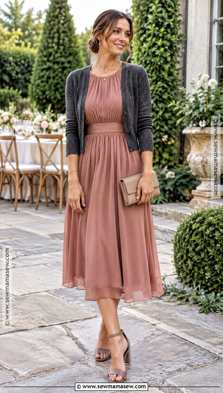 Dusty Rose Chiffon Rehearsal Dinner Guest Dress - 15 rehearsal dinner dress for guest fall casual ideas