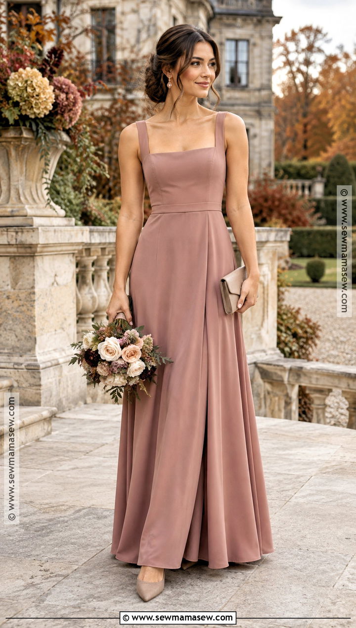 Dusty Rose Crepe Bridesmaid Dress - 15 Muted Fall Bridesmaid Dresses