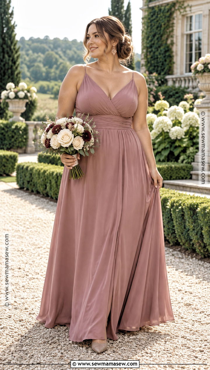 Dusty Rose Crepe September Bridesmaid Dress - 15 bridesmaid dresses september wedding