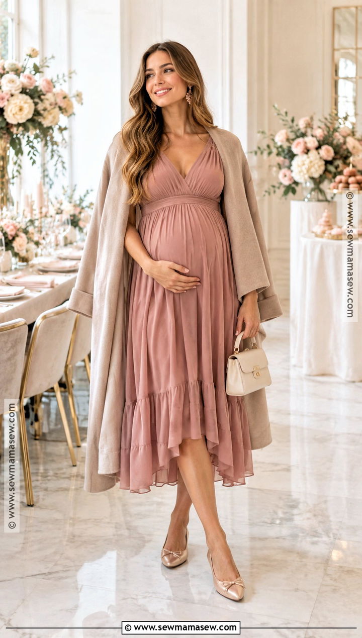 Dusty Rose Fall Baby Shower Dress - 25 fall baby shower dress ideas
