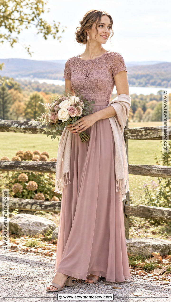 Dusty Rose Lace Bridesmaid Dress - 15 Fall Wedding Bridesmaid Dresses Rustic