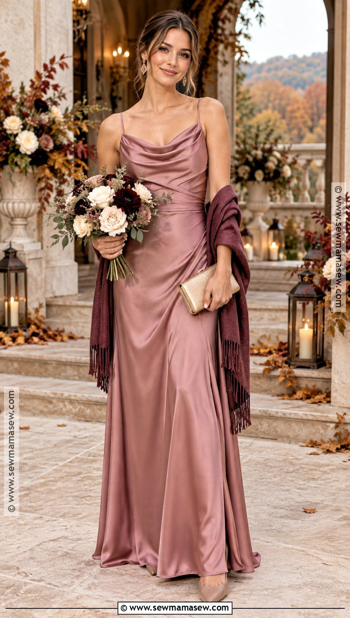 Dusty Rose Satin Bridesmaid Dress - 15 Bridesmaids Dresses Fall Colors