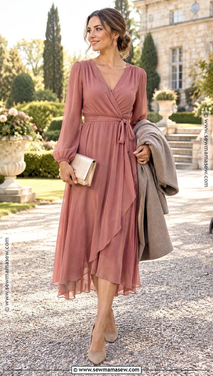 Dusty Rose September Wedding Guest Dress - 15 September Dresses For Wedding Guest
