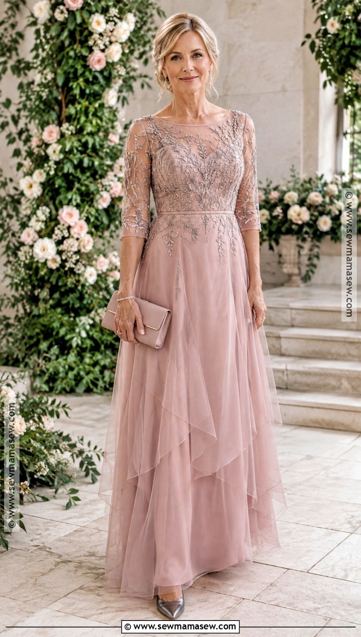 Dusty Rose Tulle Mother Of The Bride Dress - 20 mother of the bride dresses long fall