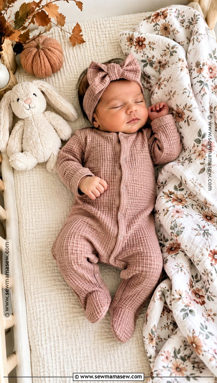 Dusty Rose Waffle Knit Baby Girl Fall Coming Home Outfit - 15 baby girl coming home outfit fall ideas