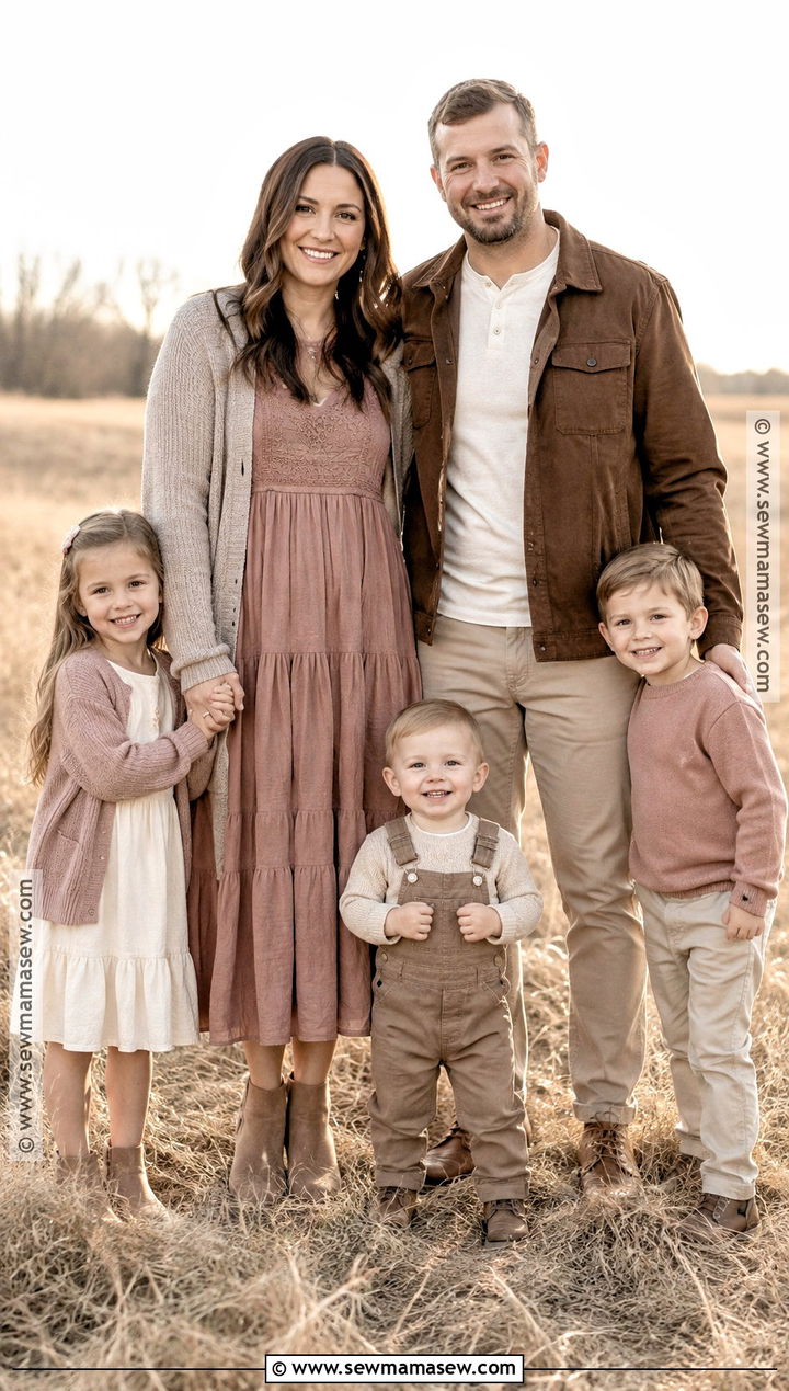 Dusty Rose and Taupe Outfits for Fall Family Pictures - 15 fall outfit ideas family pictures
