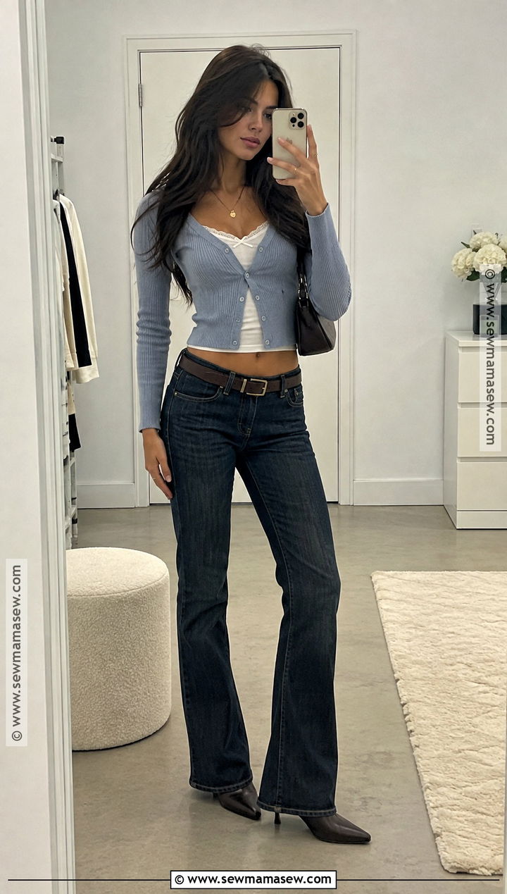 Early 2000s Cropped Cardigan Outfit - 25 early 2000s fall outfits