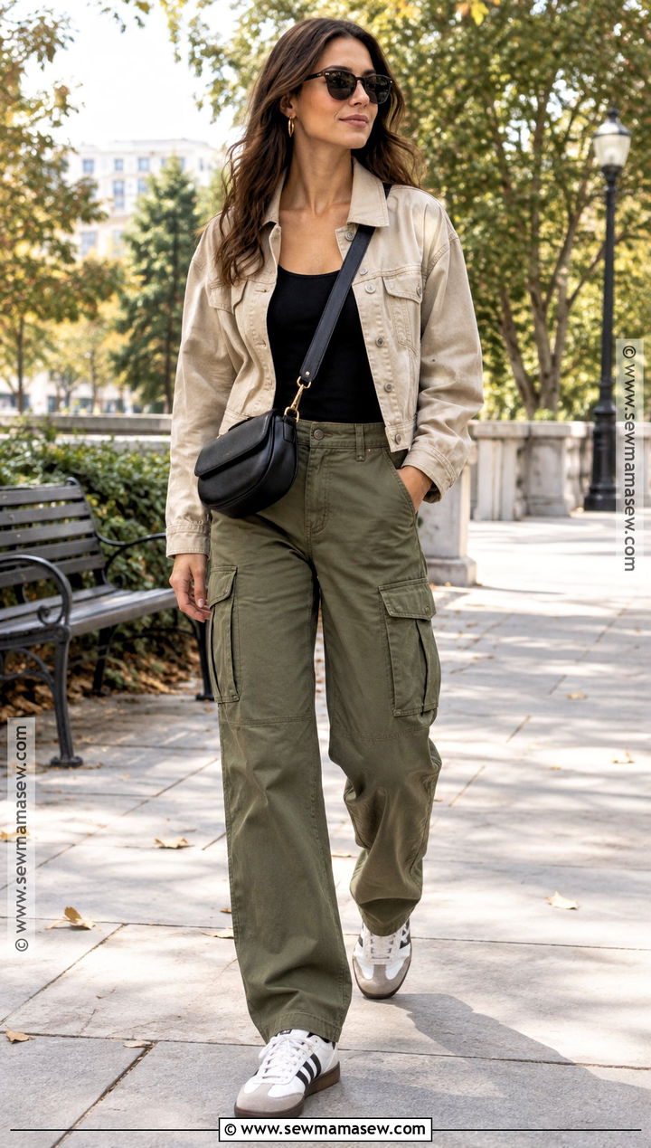 Early Fall Black Tank And Cargo Pants Outfit - 25 late summer outfits early fall
