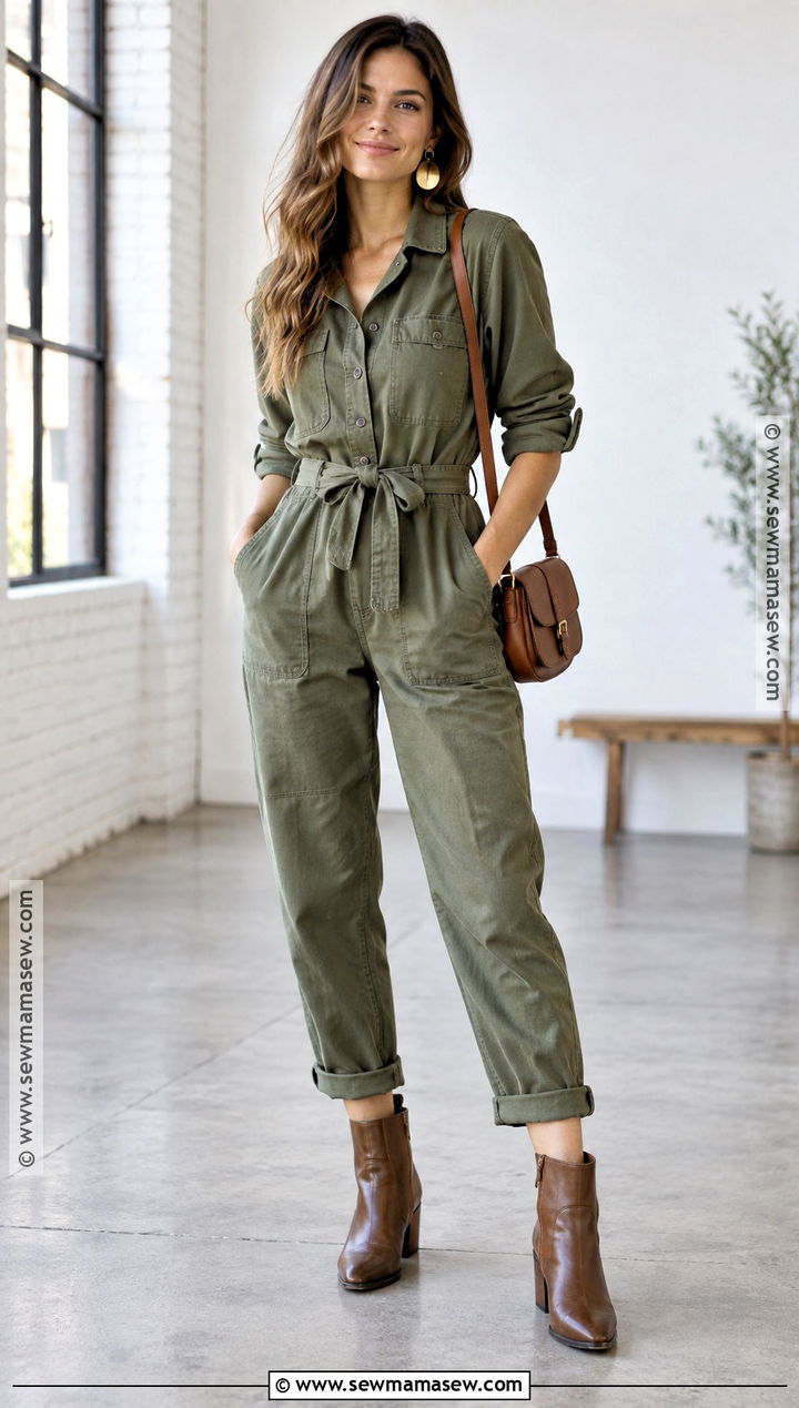 Early Fall Utility Jumpsuit And Ankle Boots Outfit - 15 Early Fall Fashion Ideas 2026