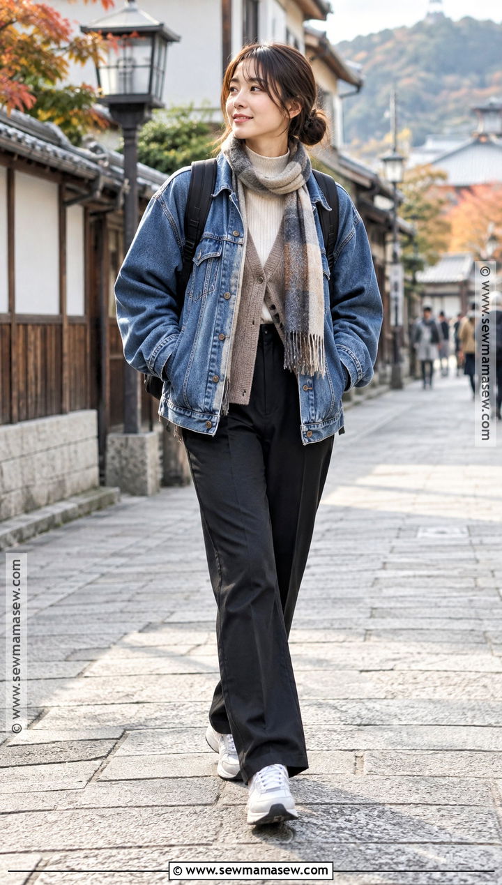 Early November Denim Jacket Outfit - 20 November Japan Outfits