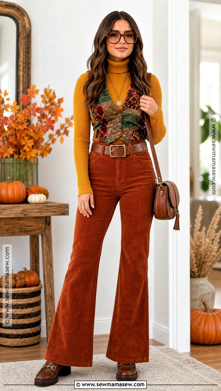 Earth Tone Corduroy Costume - 30 70S Costume Ideas for Women