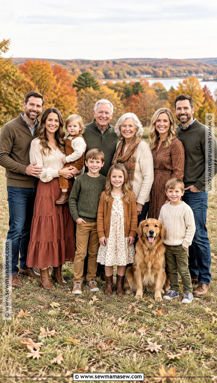 Earth Tone Extended Family Photoshoot Outfit - 20 fall family photoshoot outfits