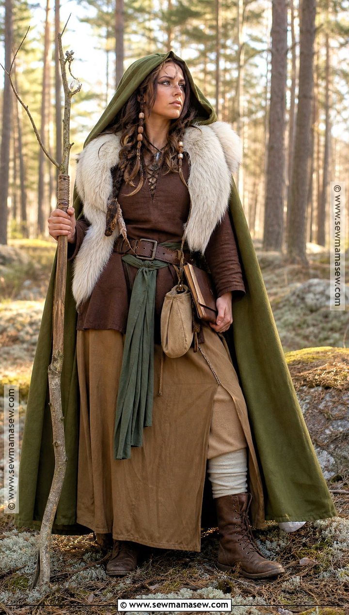 Earth Viking Witch Costume With Brown Tunic - 30 viking witch costume ideas