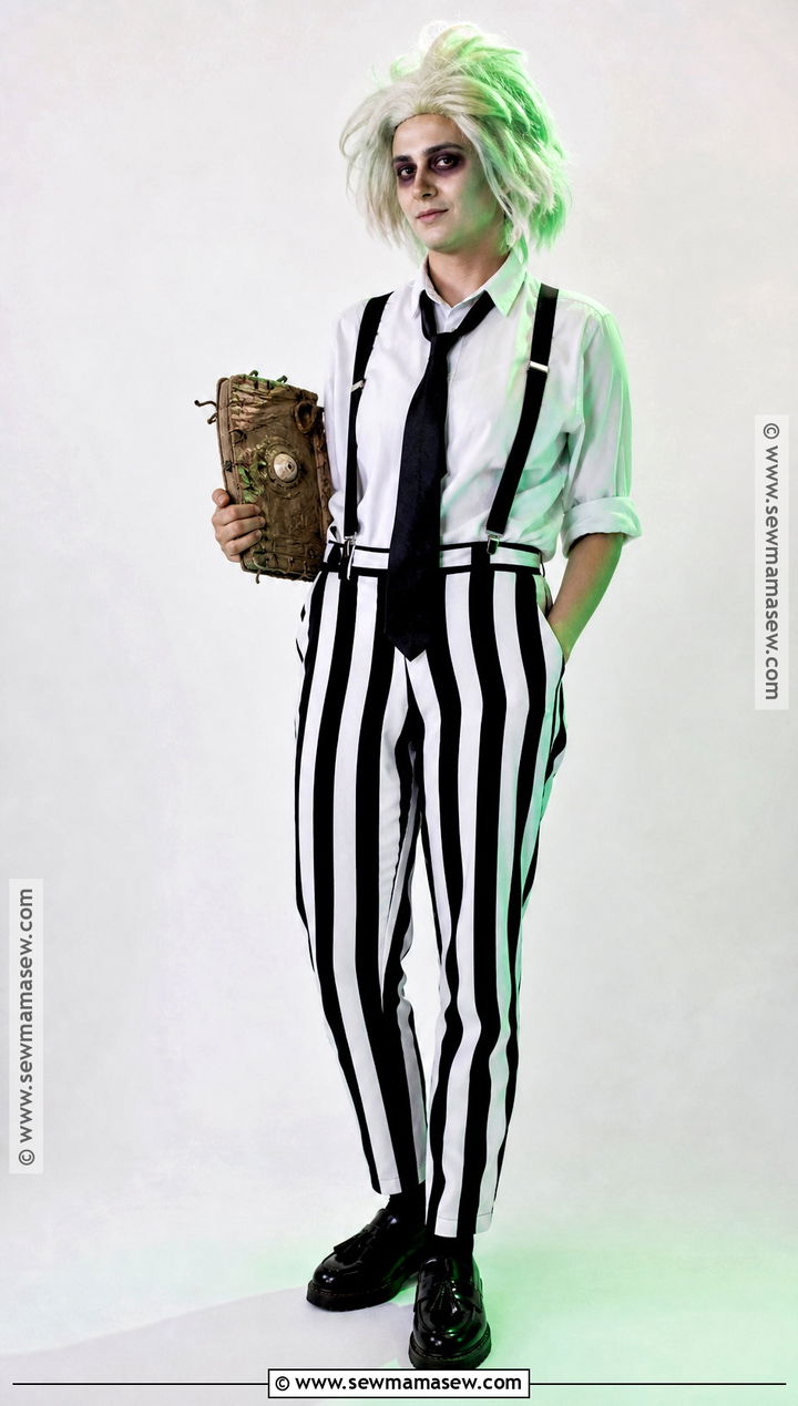 Easy Beetlejuice Costume With Striped Pants - 35 beetlejuice halloween costume ideas