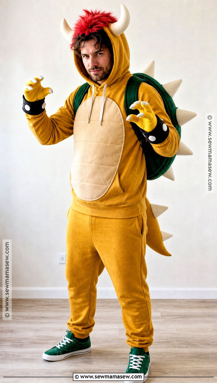 Easy DIY Bowser Cosplay With Hoodie - 30 bowser cosplay ideas