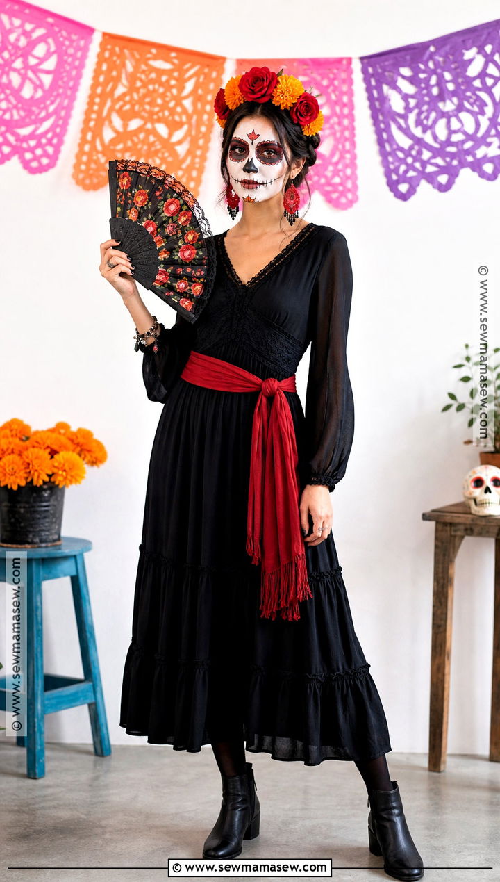 Easy DIY Catrina Costume - 30 dia de los muertos costumes for women