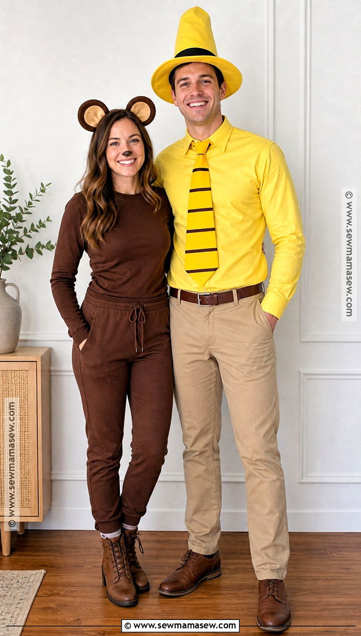 Easy DIY Curious George Couple Costume - 35 curious george couple costume ideas