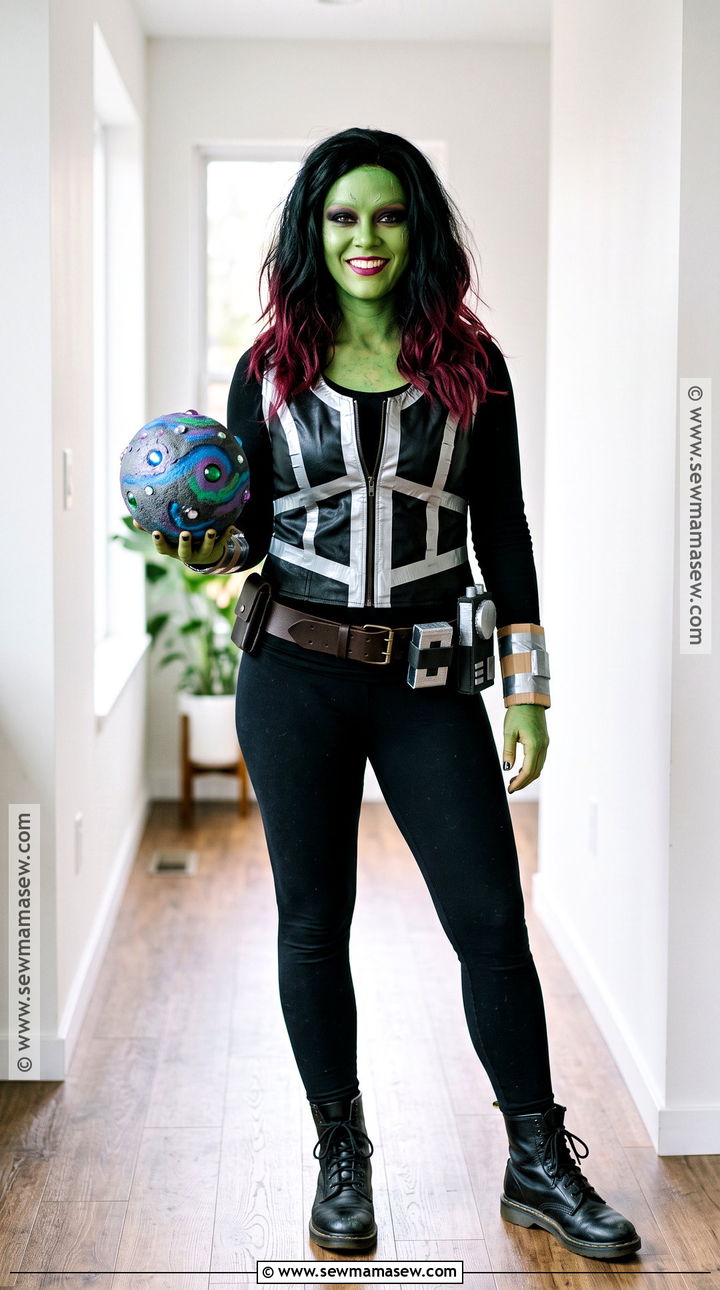 Easy DIY Gamora Costume With Black Leggings - 35 gamora costume ideas