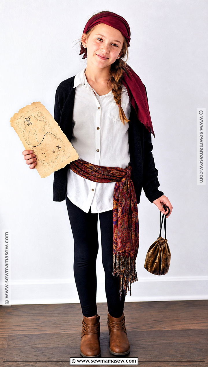 Easy DIY Girl Pirate Costume With Closet Clothes - 30 Girls Pirate Costume Ideas