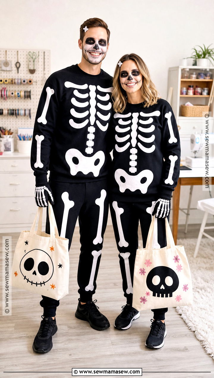 Easy DIY Skeleton Couple Costume - 30 Skeleton Couple Costume Ideas