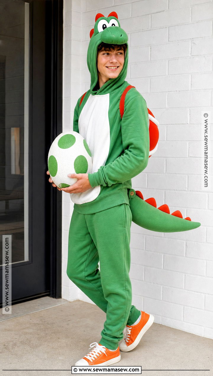 Easy DIY Yoshi Hoodie Costume - 35 yoshi costume ideas