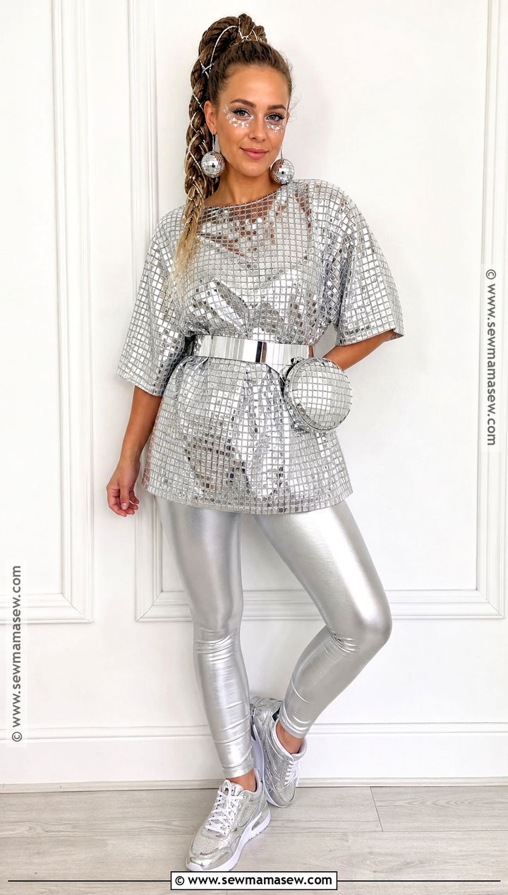 Easy Disco Ball Costume With Leggings - 30 disco ball halloween costume ideas