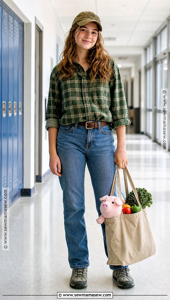 Easy Jeans And Plaid Farmer Costume - 30 farmer dress up day at school ideas