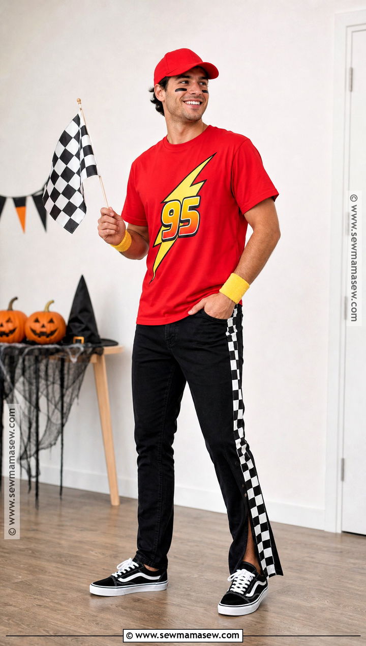 Easy Lightning McQueen T Shirt Costume - 30 lightning mcqueen halloween costume ideas