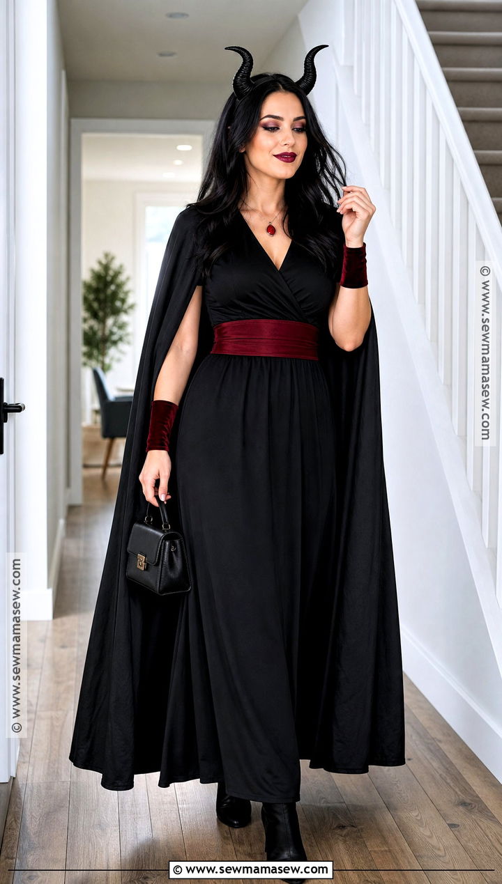 Easy Lilith Costume With Black Maxi Dress - 30 Lilith Costume Ideas