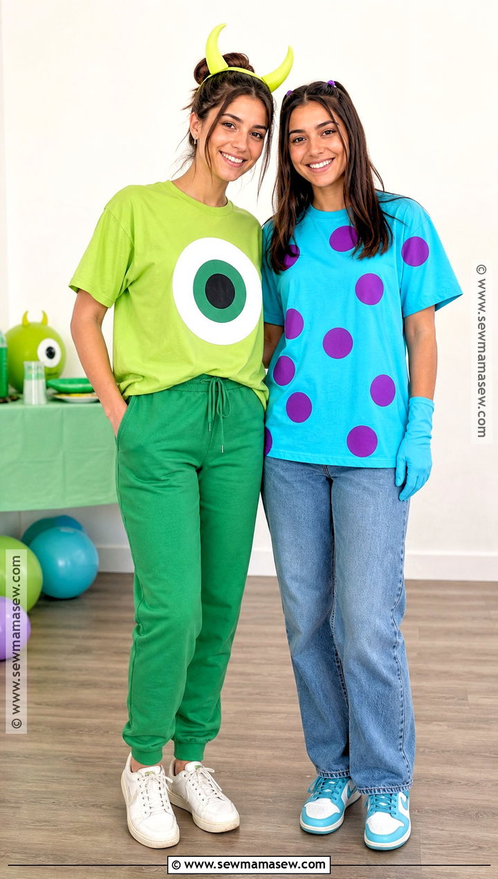 Easy Mike And Sully T Shirt Costume - 35 mike and sully costume ideas