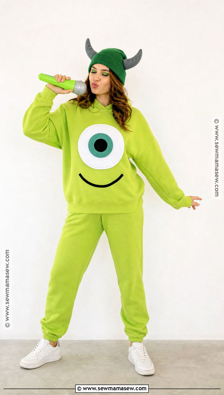Easy Mike Wazowski Hoodie Costume - 30 monsters inc costume ideas