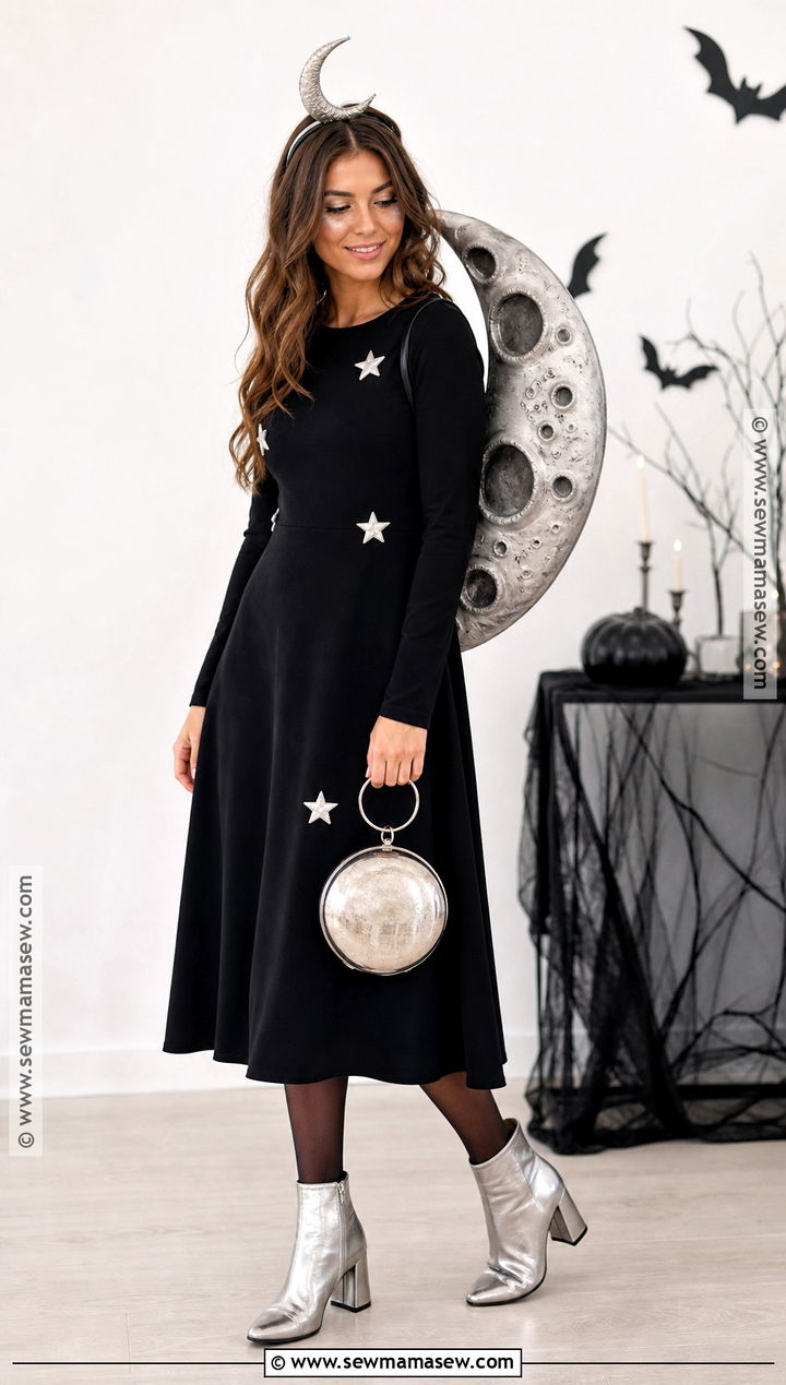 Easy Moon Costume With Black Dress - 30 Moon Costume Ideas for Women