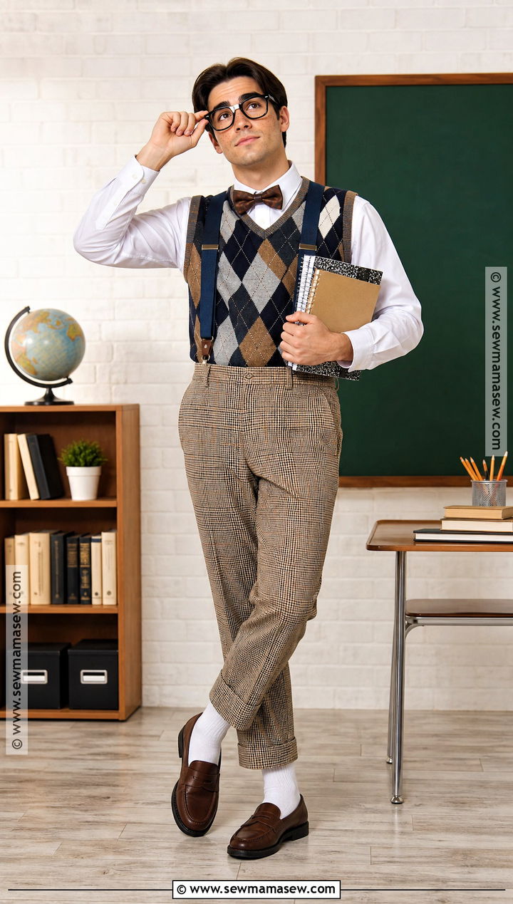 Easy Nerd Costume With Sweater Vest - 35 basic halloween costume ideas