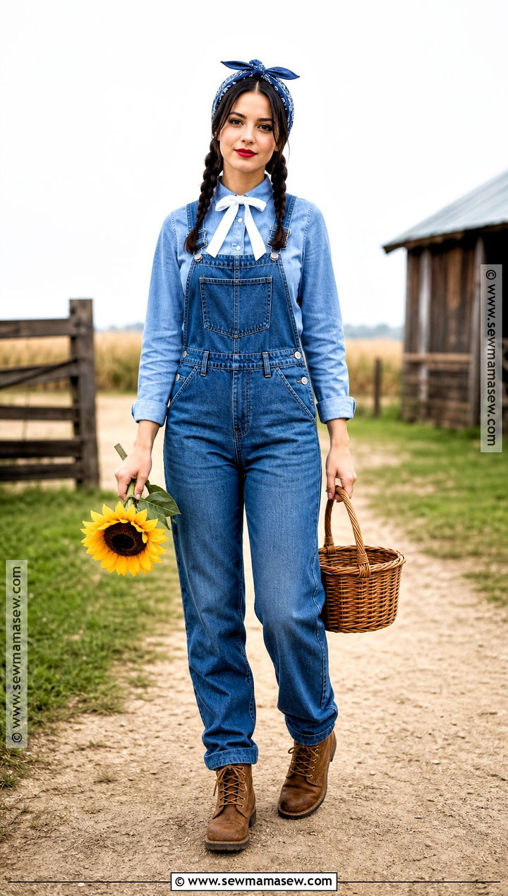 Easy Pearl Costume With Denim Overalls - 30 pearl movie costume ideas