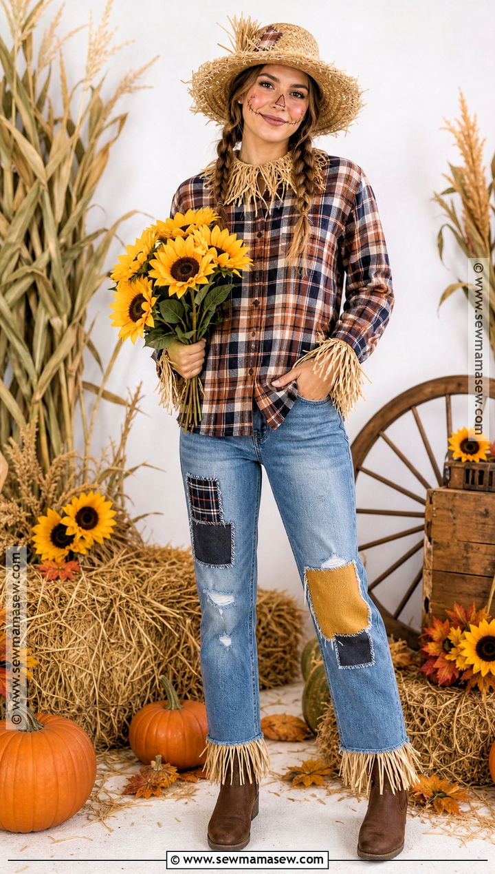 Easy Scarecrow Costume With Plaid Shirt - 35 basic halloween costume ideas