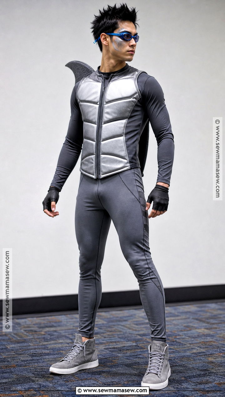Easy Sharkboy Costume With Gray Activewear - 30 sharkboy costume ideas