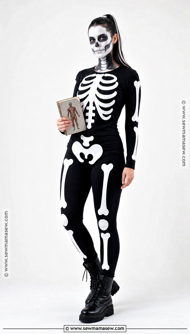 Easy Skeleton Costume With Black Clothes - 35 Halloween Costumes Women Easy