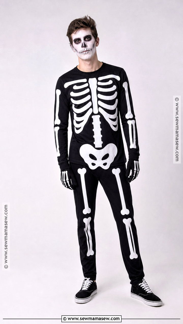 Easy Skeleton Costume With Black Clothes - 35 basic halloween costume ideas