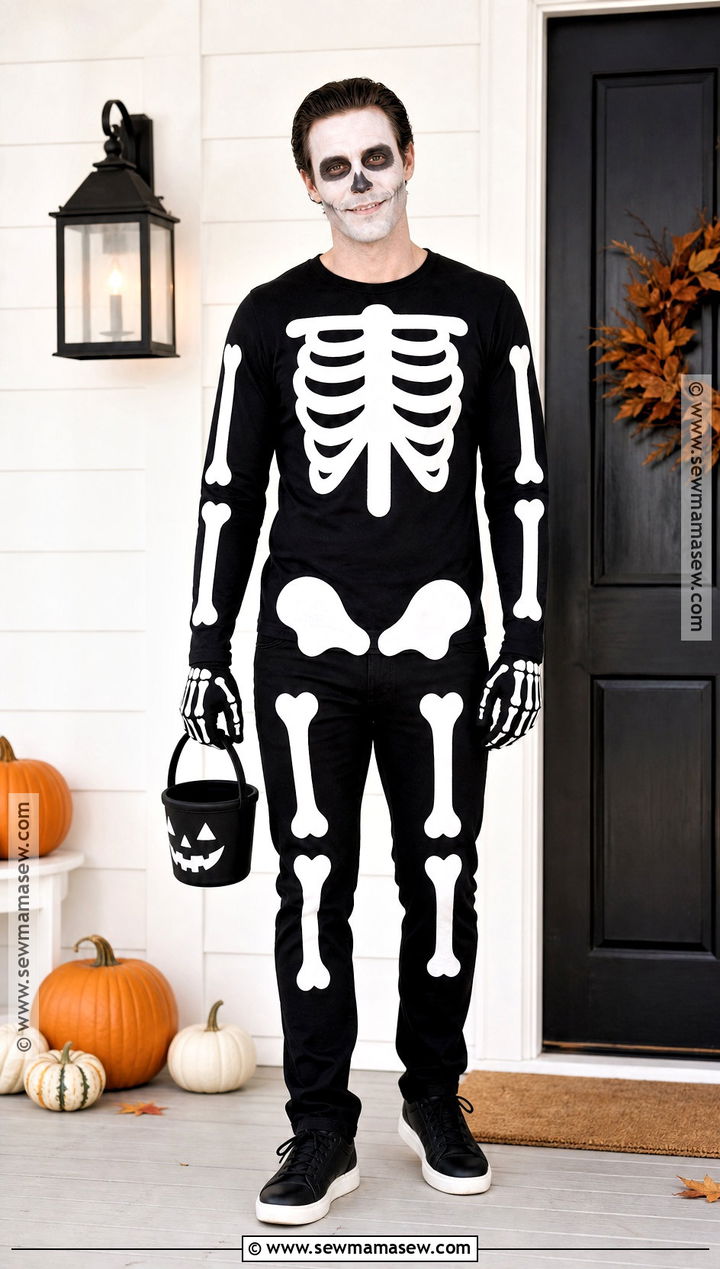 Easy Skeleton Costume - 30 really easy halloween costumes