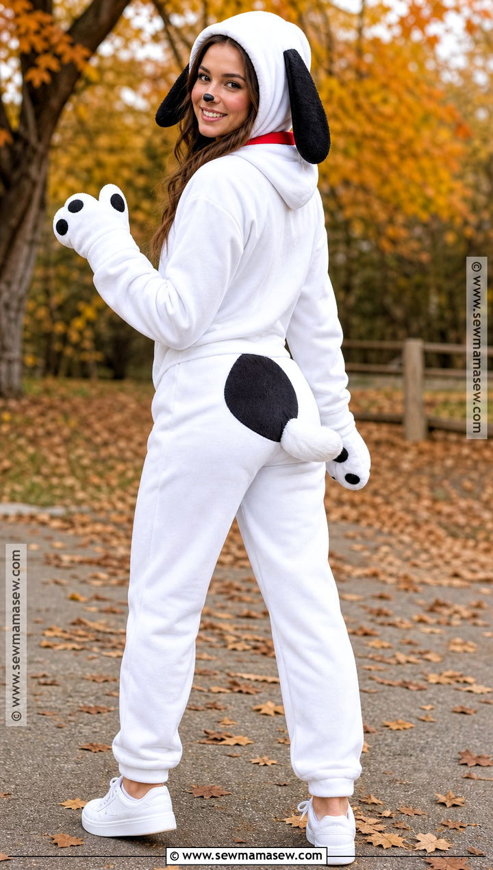 Easy Snoopy Costume With White Hoodie - 30 Snoopy Costume Ideas for Women