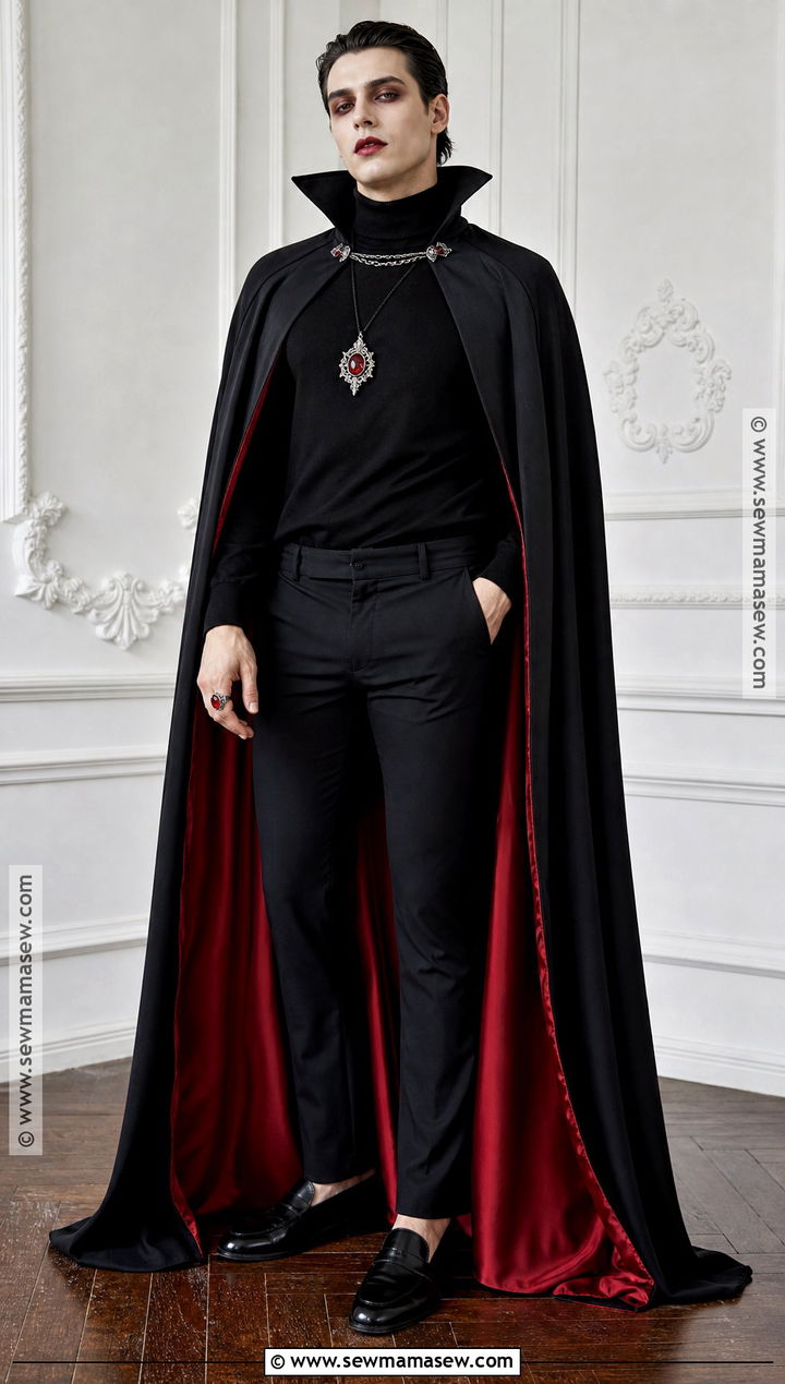 Easy Vampire Costume With Red Cape - 30 simple halloween costume ideas